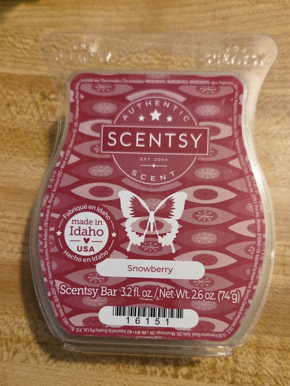 Scentsy Snowberry Wax Bar - Deep Pink